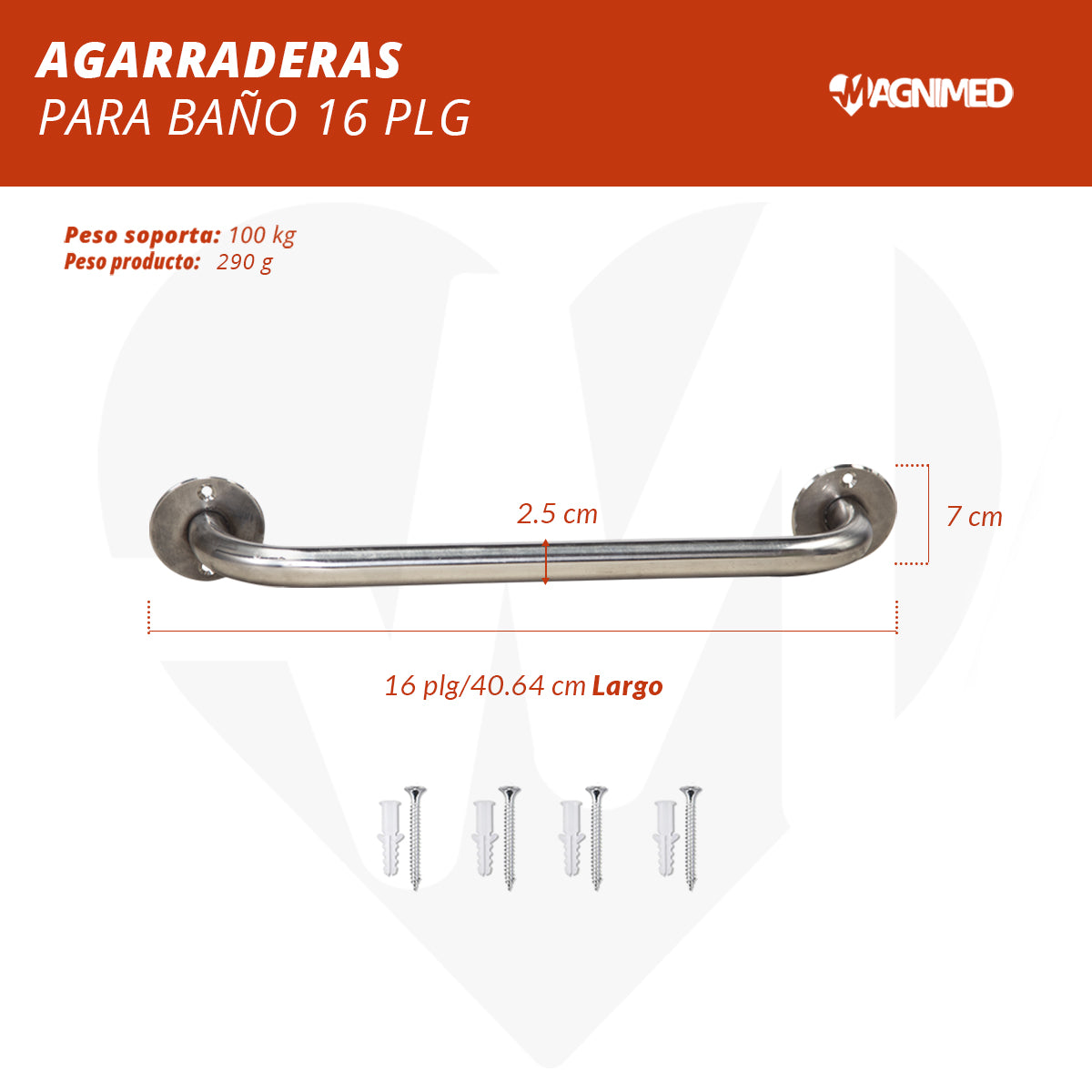 Agarradera Barandal De Seguridad Para Baño De Apoyo Acero Inoxidable 2 Pzs