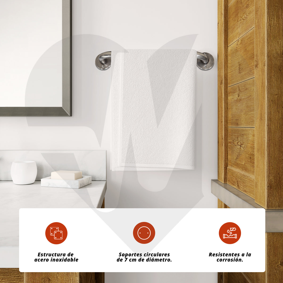 Agarradera Barandal De Seguridad Para Baño De Apoyo Acero Inoxidable 2 Pzs