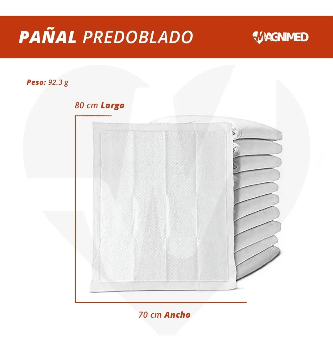 Pañal Predoblado / Protector De Cama Adultos (Unitalla) - 50 Piezas