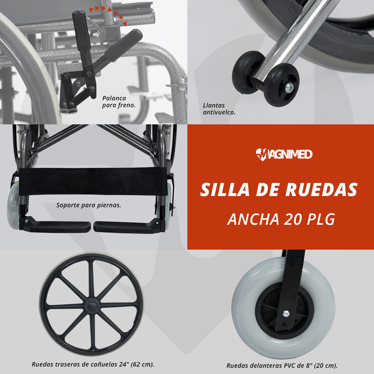 Silla de ruedas ancha