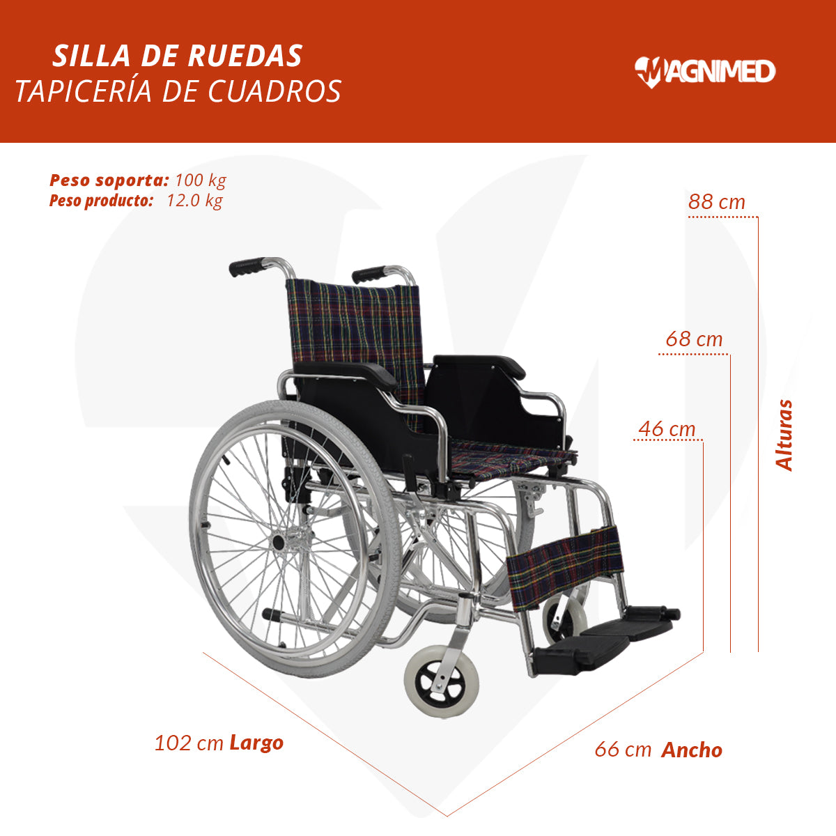 Silla de ruedas tapicería cuadros