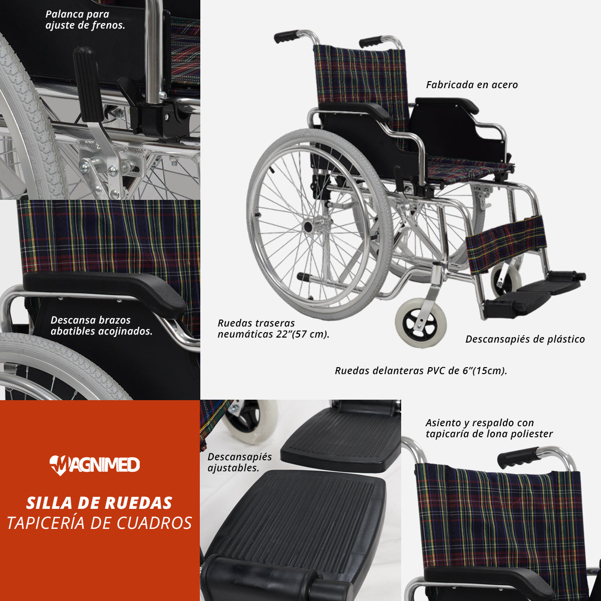 Silla de ruedas tapicería cuadros