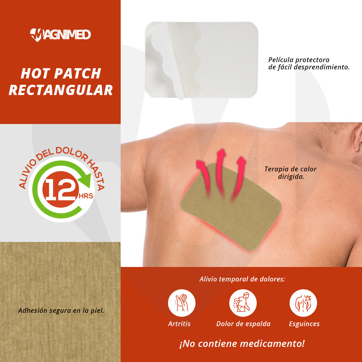Parches de calor para relajar músculos/aliviar el estrés 6pz