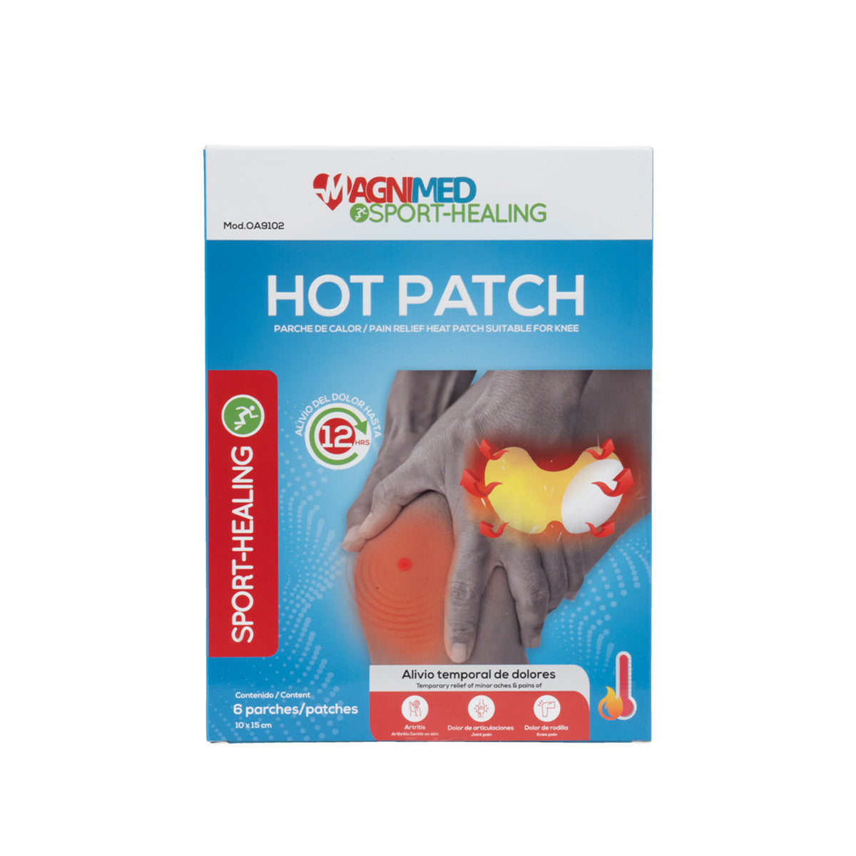 Parches de calor para rodilla alivio de dolor 6pz