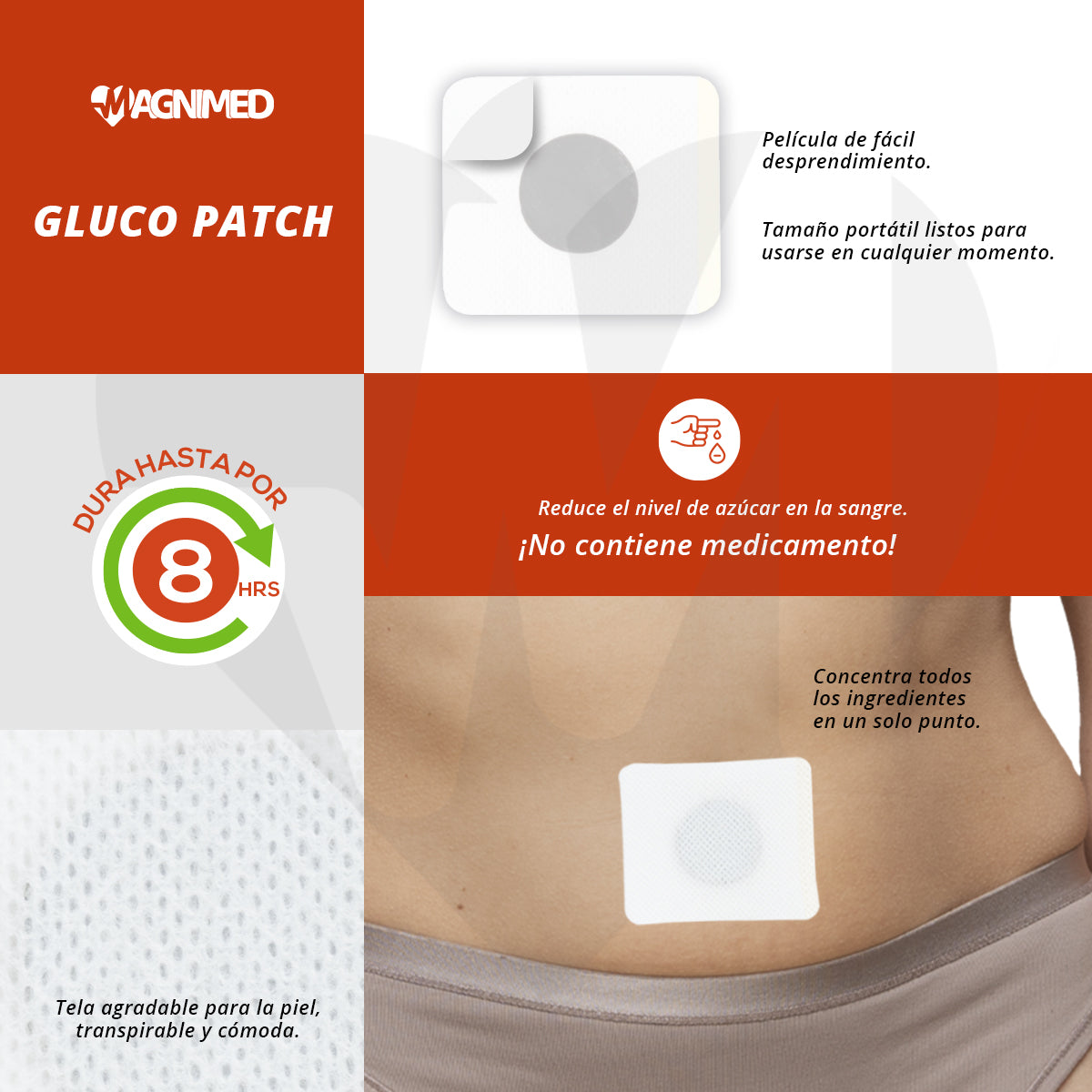 Parches Para Disminuir Los Niveles De Glucosa / Diabetes 6pz
