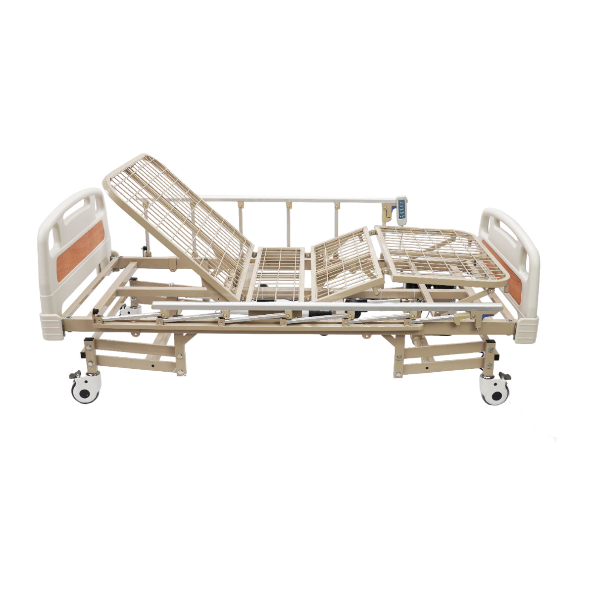 Estructura de cama, cabecera, pieza y barandales de aluminio plegables