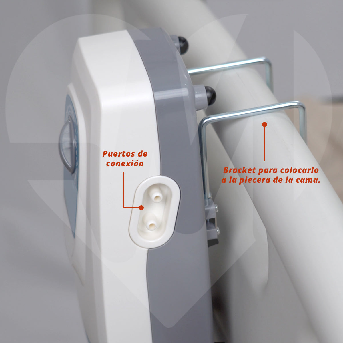 Con bracket para colocar el regulador a la piecera de la cama