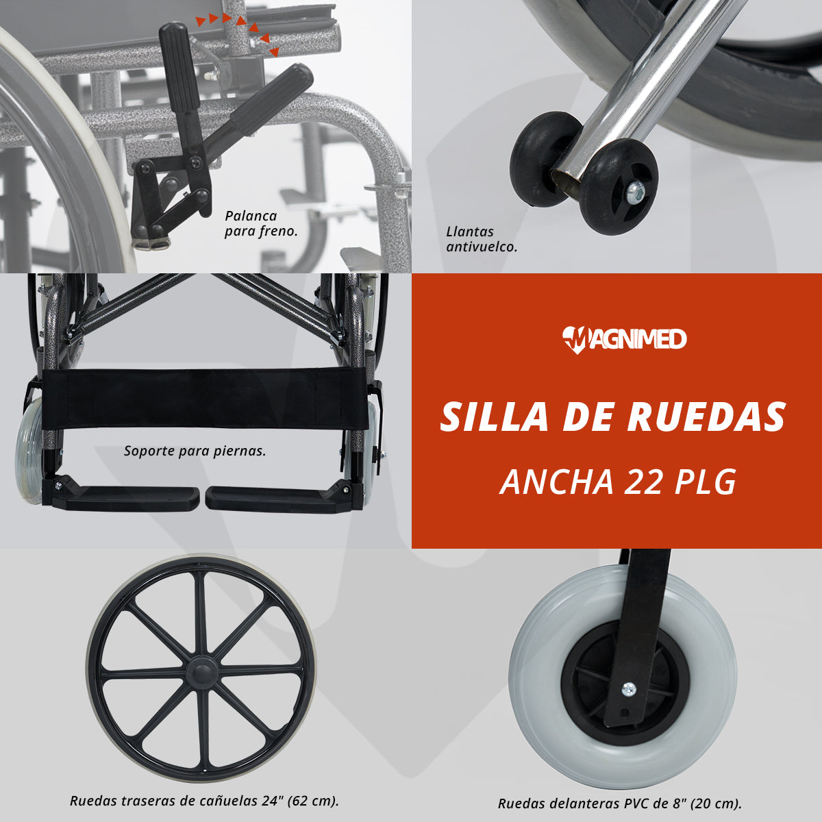 Silla de ruedas ancha