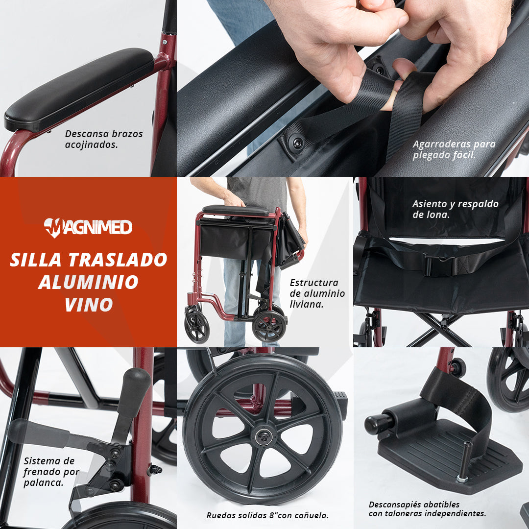 Silla de ruedas traslado vino