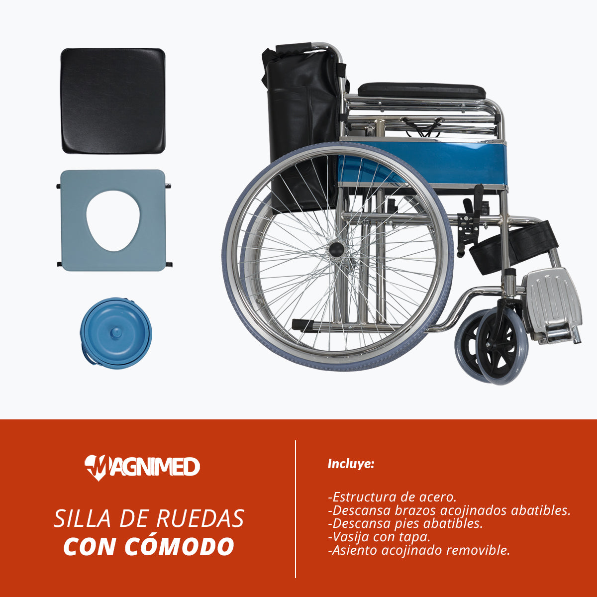 Silla de ruedas con cómodo