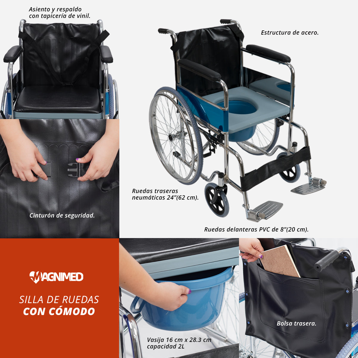 Silla de ruedas con cómodo