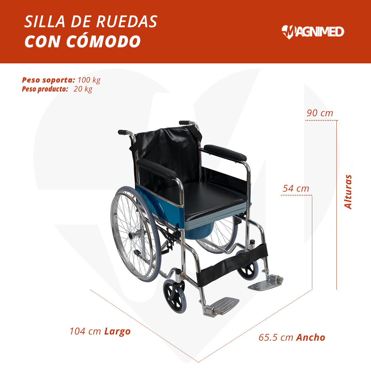 Silla de ruedas con cómodo