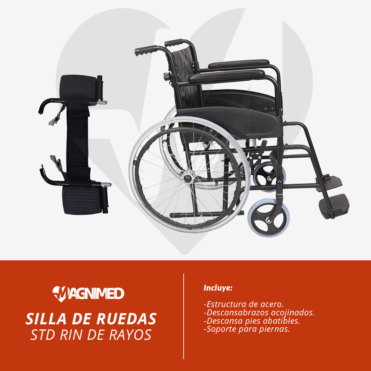 Silla de ruedas estándar rin de rayos