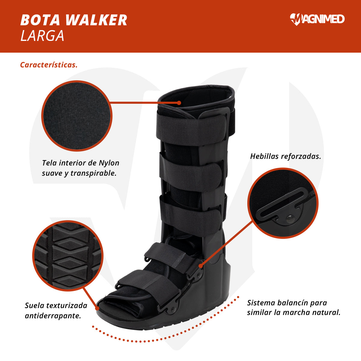 Bota walker larga