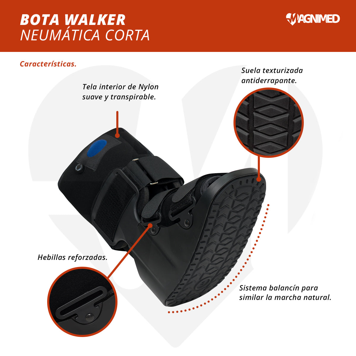Férula Bota Neumatica Walker Corta Ortopedica Para Tobillo