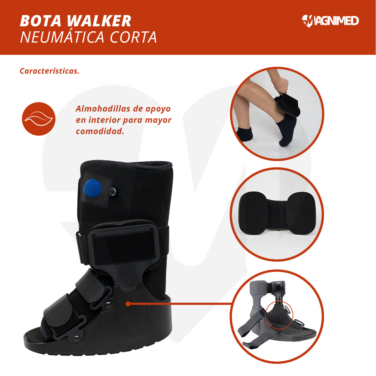 Férula Bota Neumatica Walker Corta Ortopedica Para Tobillo