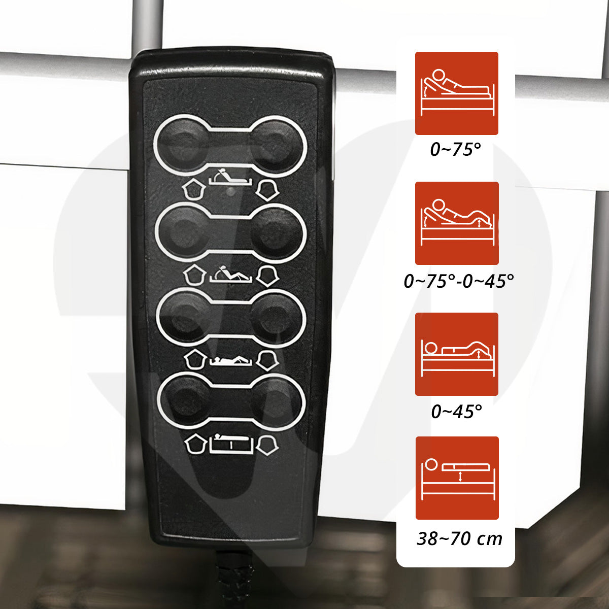 Cama de Hospital Eléctrica de 3 Posiciones | Estructura de Acero, Soporta hasta 150