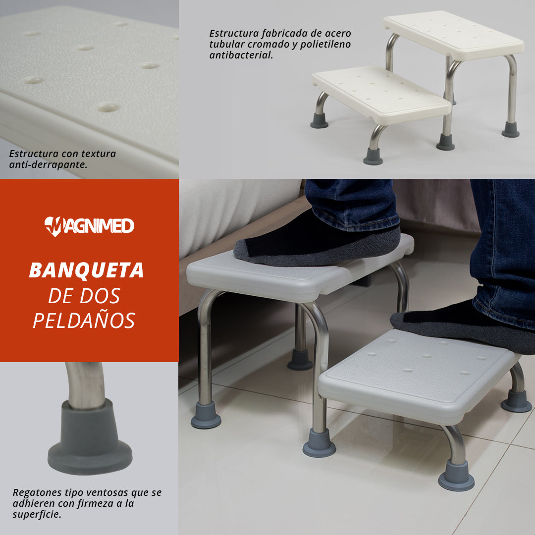 Estructura fabricada de acero cromado y polietileno antibacteriano
