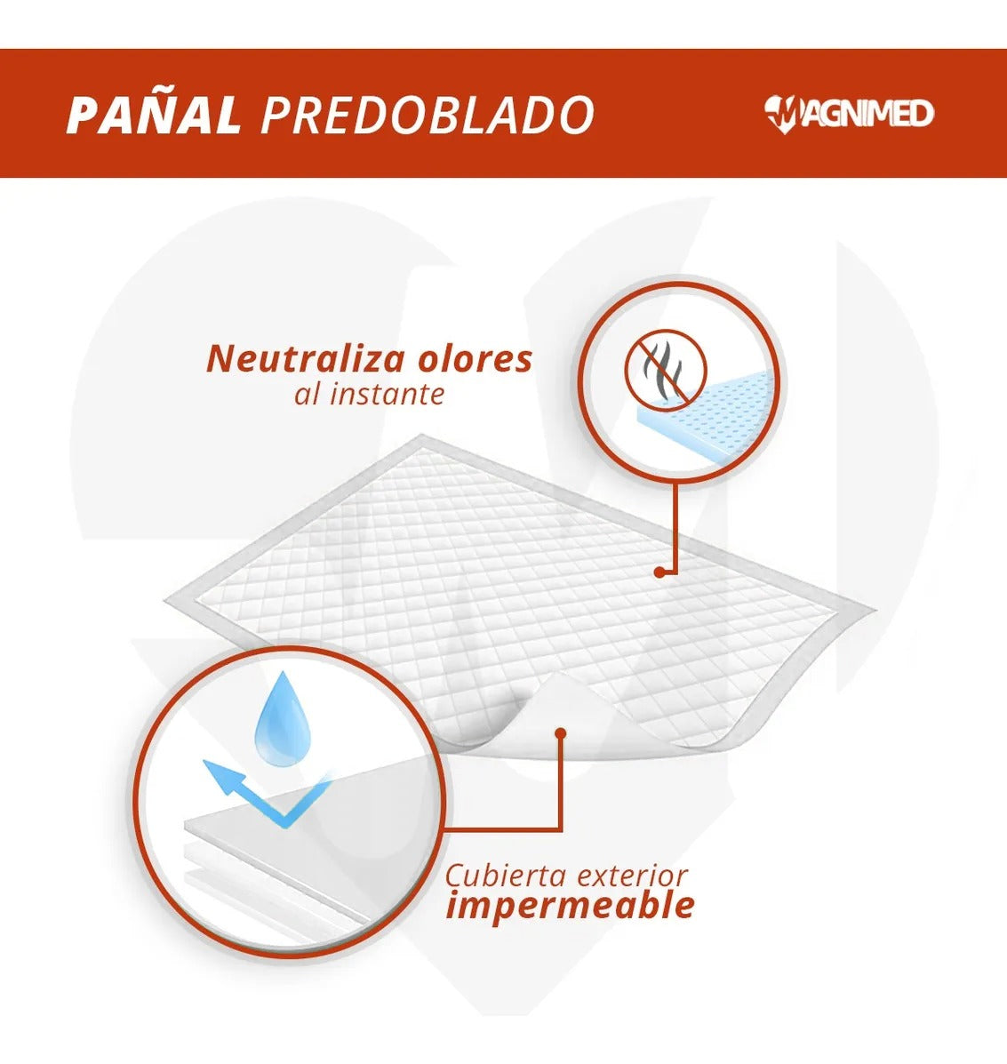 Pañal Predoblado / Protector De Cama Adultos (Unitalla) - 50 Piezas