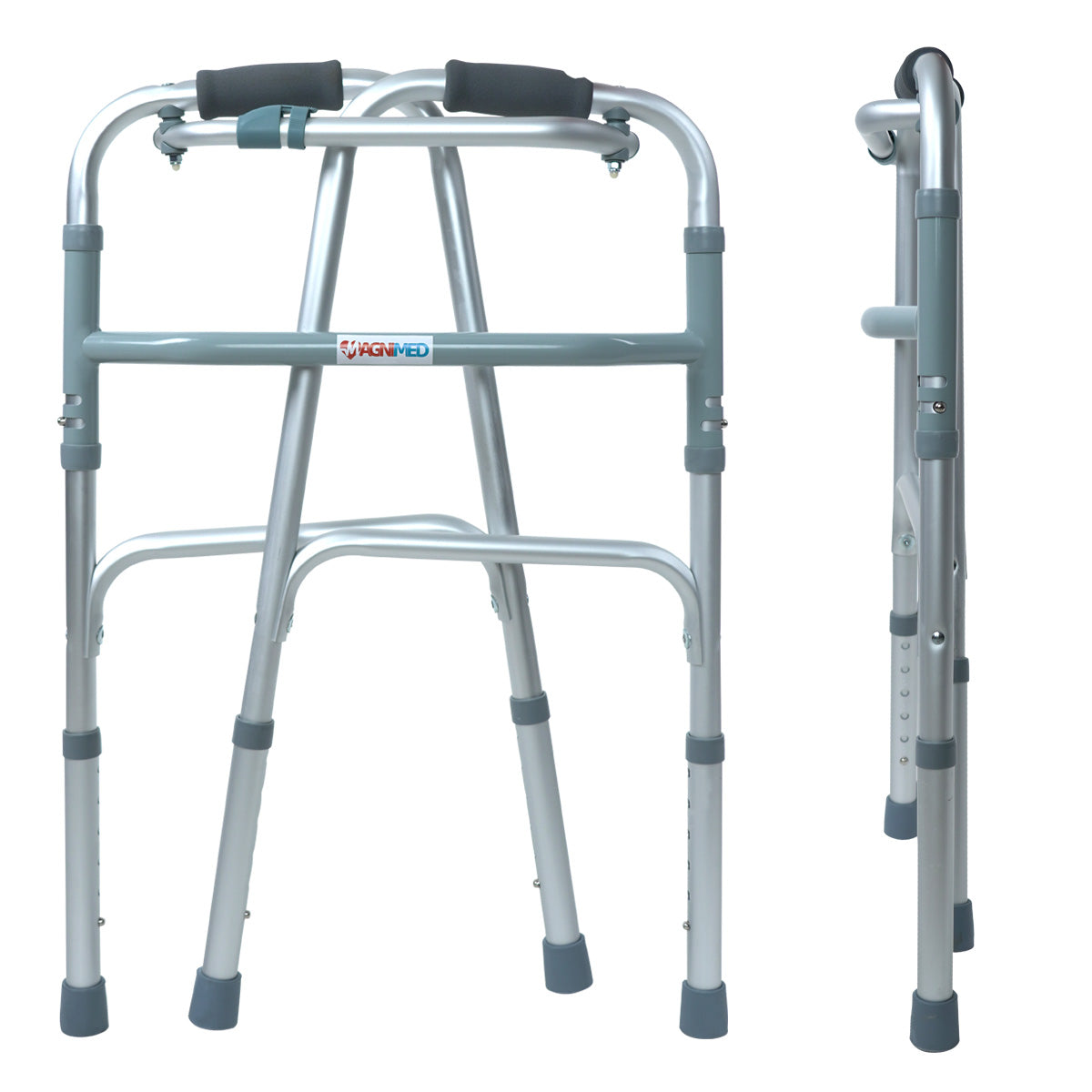 Andadera De Aluminio Reciproca Altura Ajustable Soporta 100 Kg