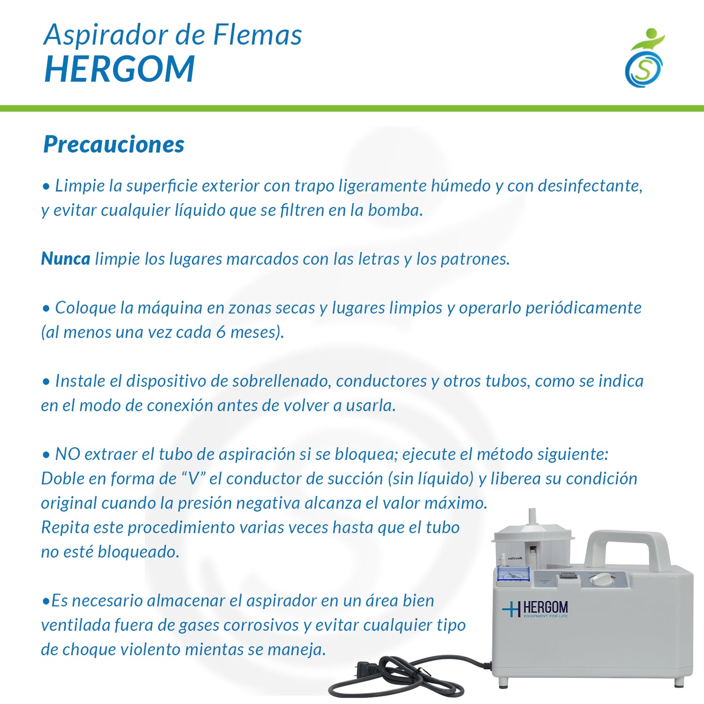 Aspirador De Flemas Y Secreciones - Pórtatil - Hergom