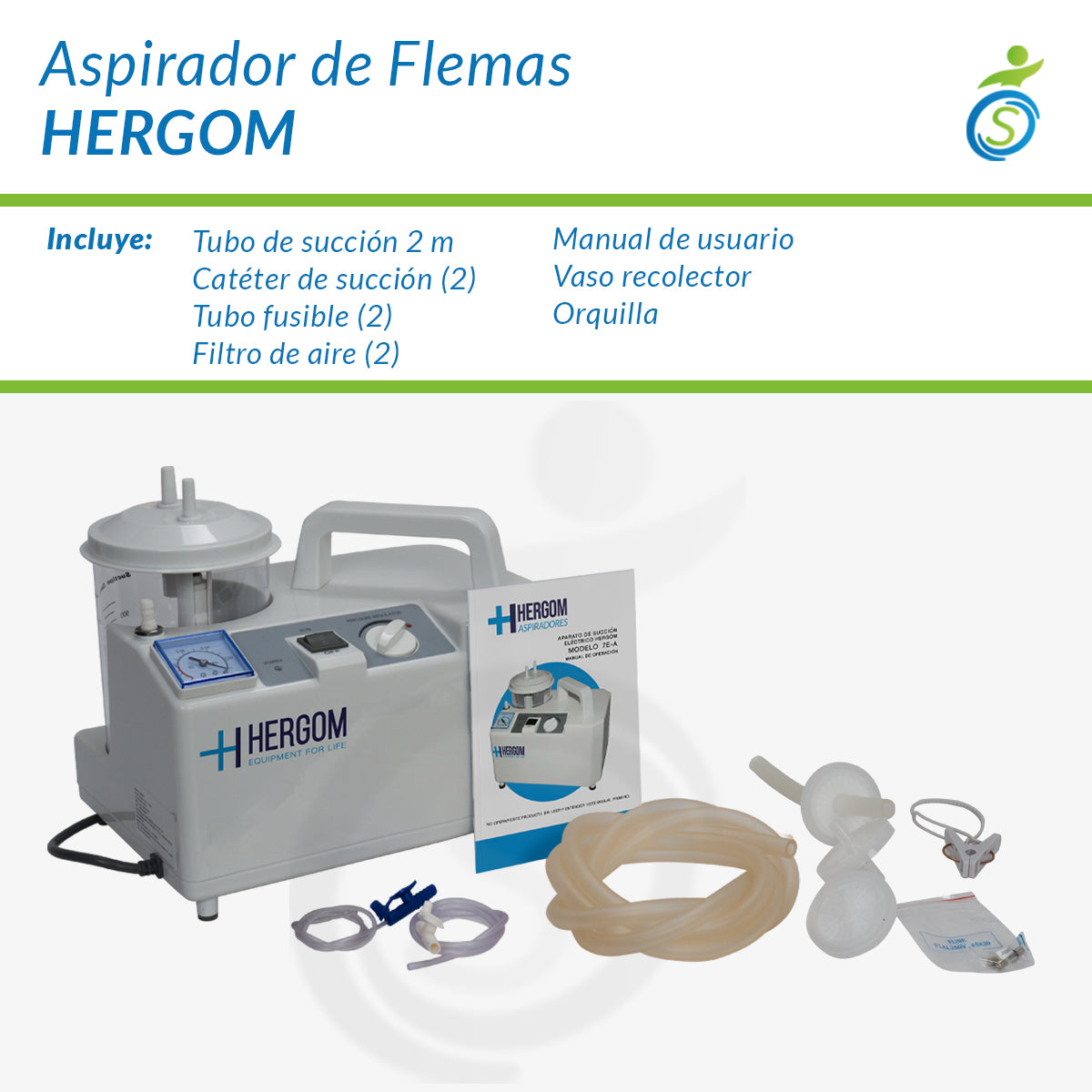 Aspirador De Flemas Y Secreciones - Pórtatil - Hergom