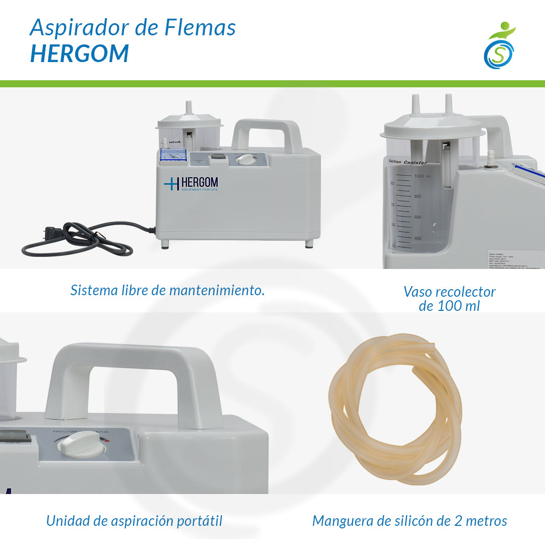 Aspirador De Flemas Y Secreciones - Pórtatil - Hergom
