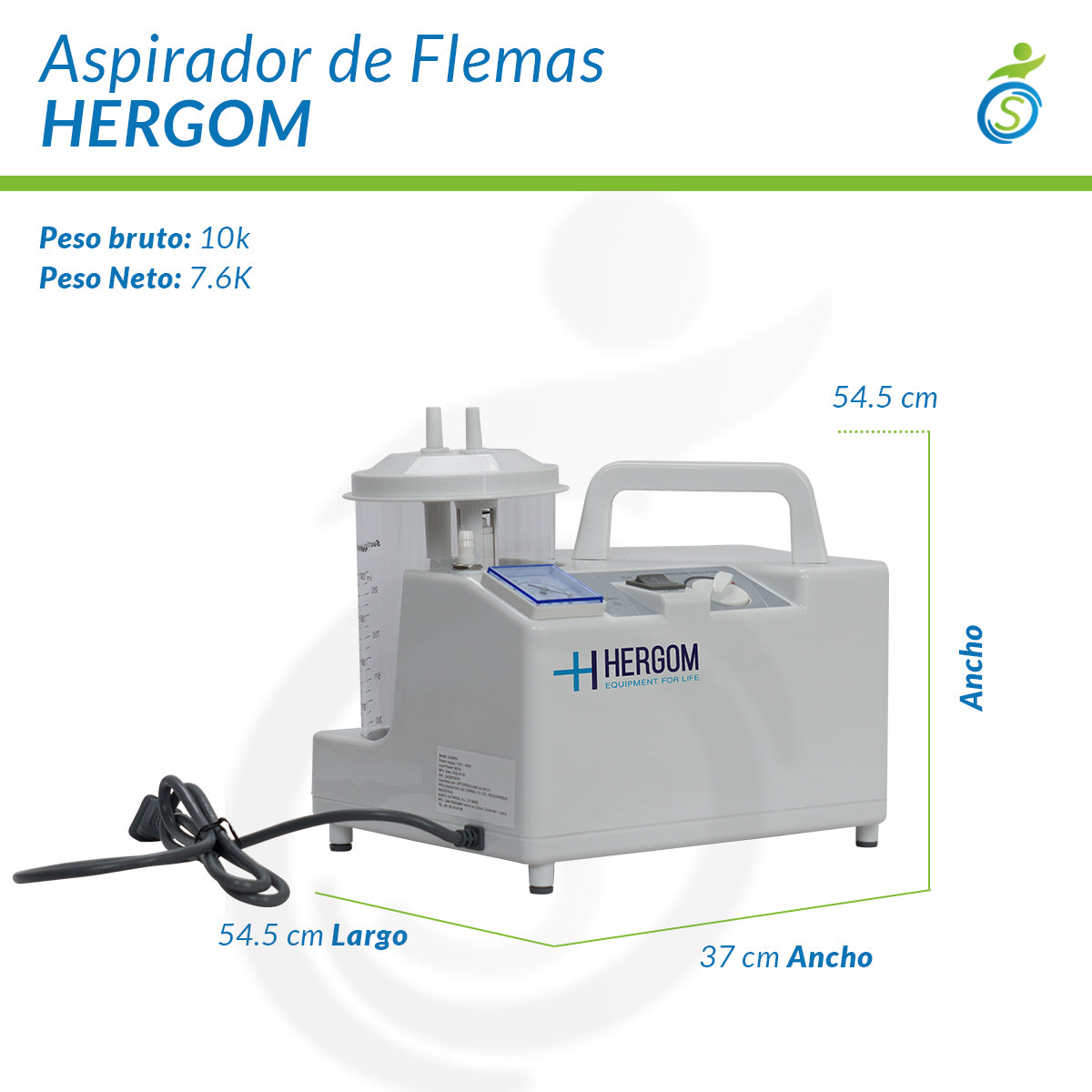 Aspirador De Flemas Y Secreciones - Pórtatil - Hergom