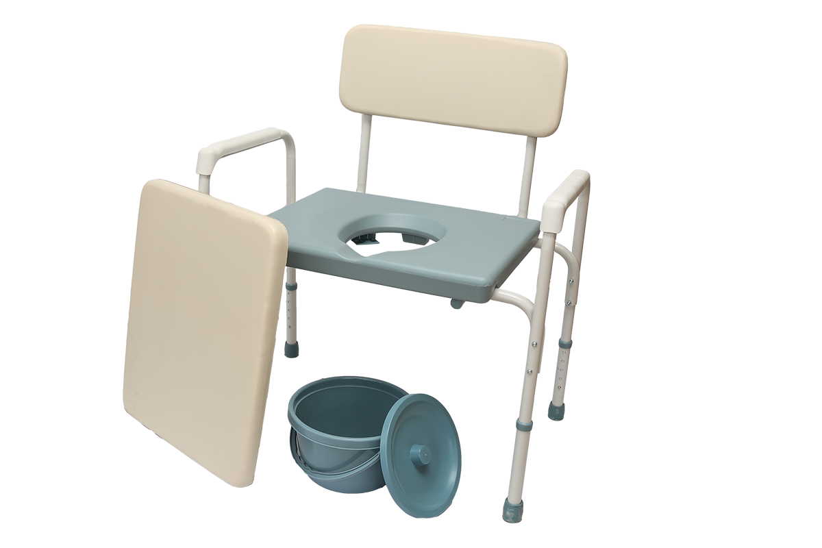 Silla Cómodo Aumento Sanitario Bariátrico Soporta hasta 200 kg Altura Ajustable Cubeta Desmontable