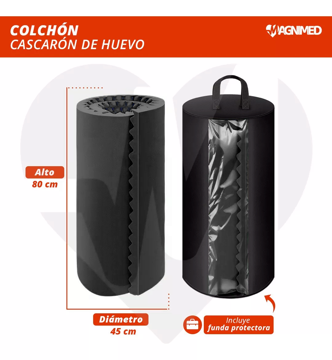 Colchón Cascarón De Huevo Anti Llagas Individual con Funda