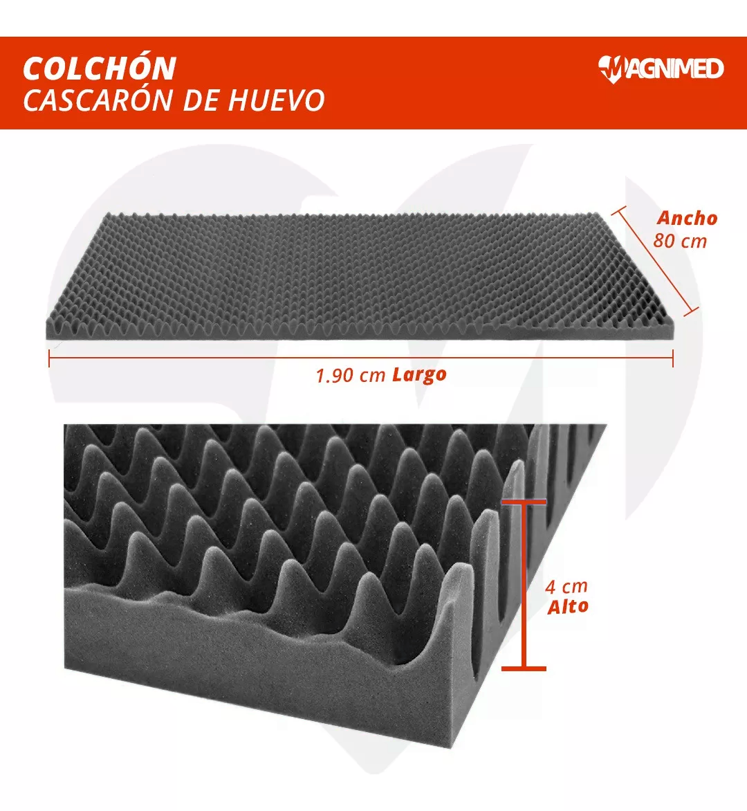 Colchón Cascarón De Huevo Anti Llagas Individual con Funda