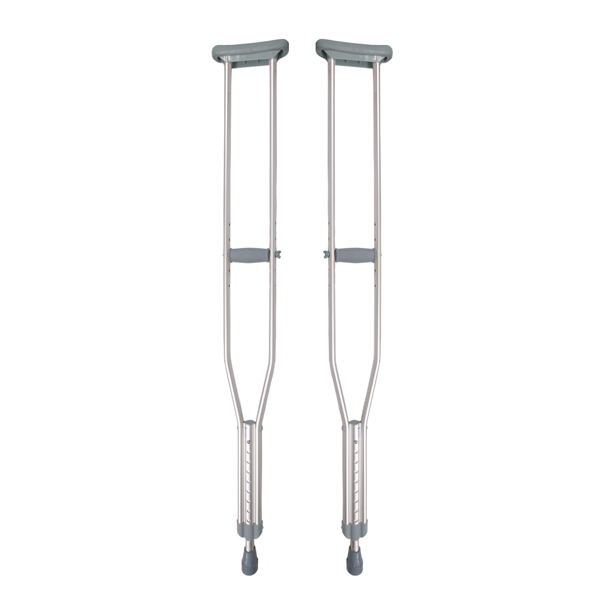 Par De Muletas Axilares De Aluminio Altura Ajustable Color Gris