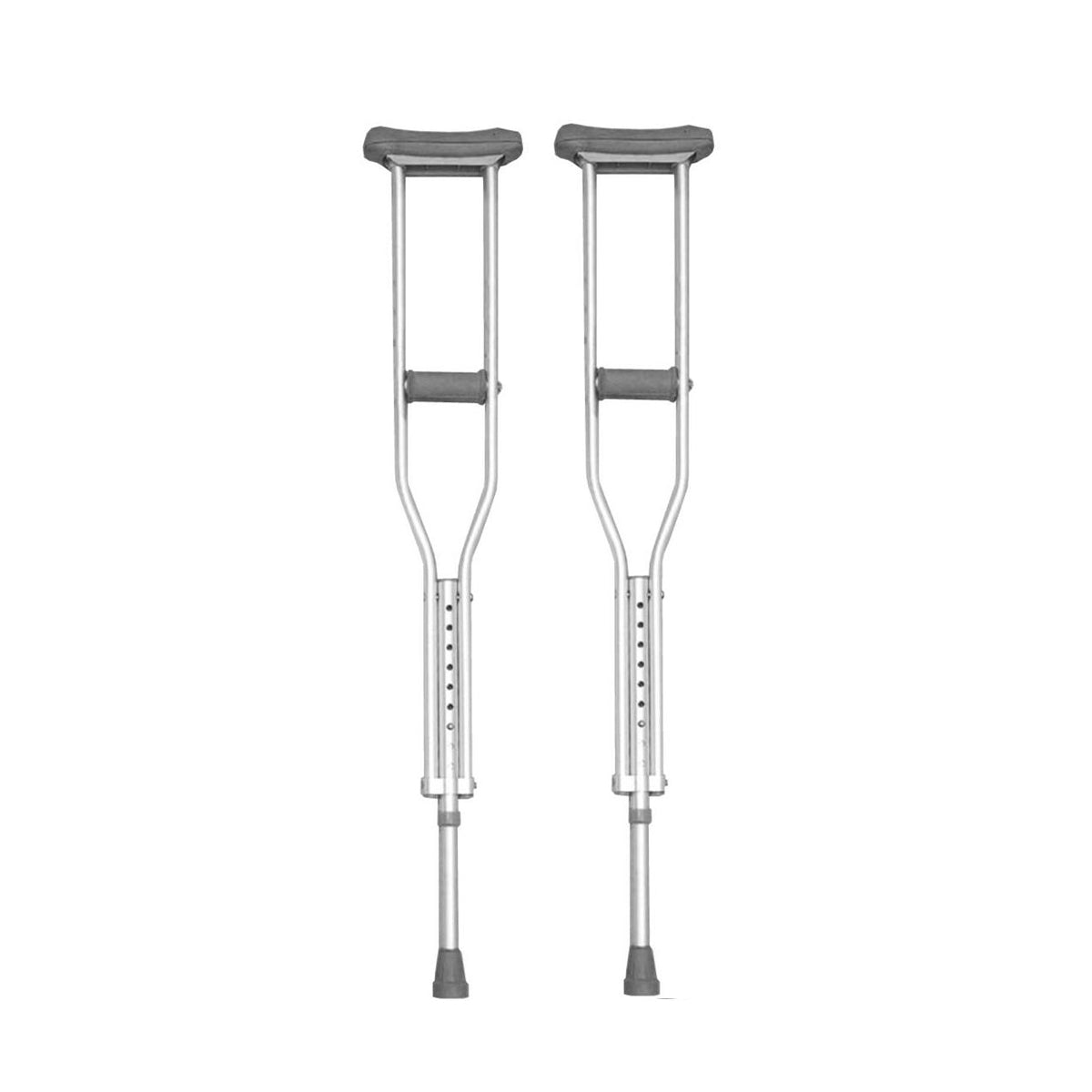 Par De Muletas Axilares De Aluminio Altura Ajustable Color Gris