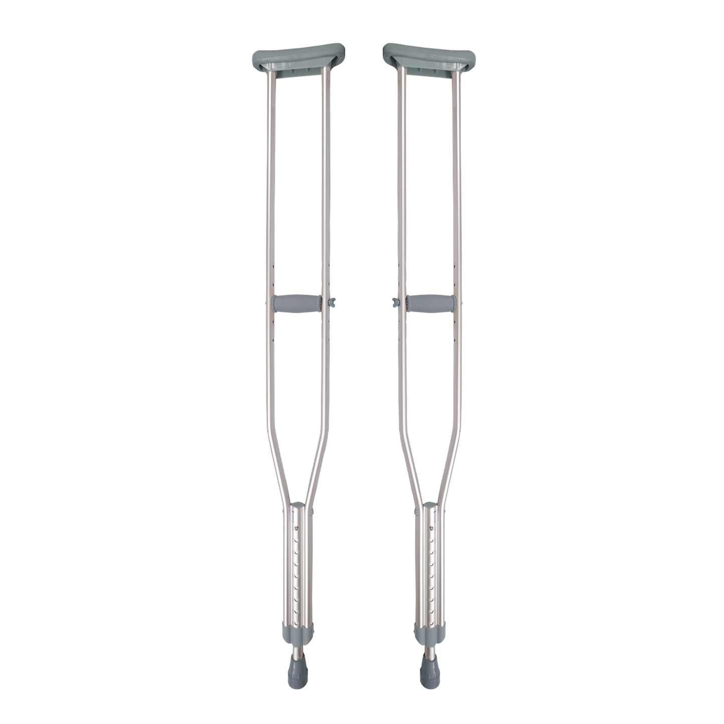 Par De Muletas Axilares De Aluminio Altura Ajustable Color Gris