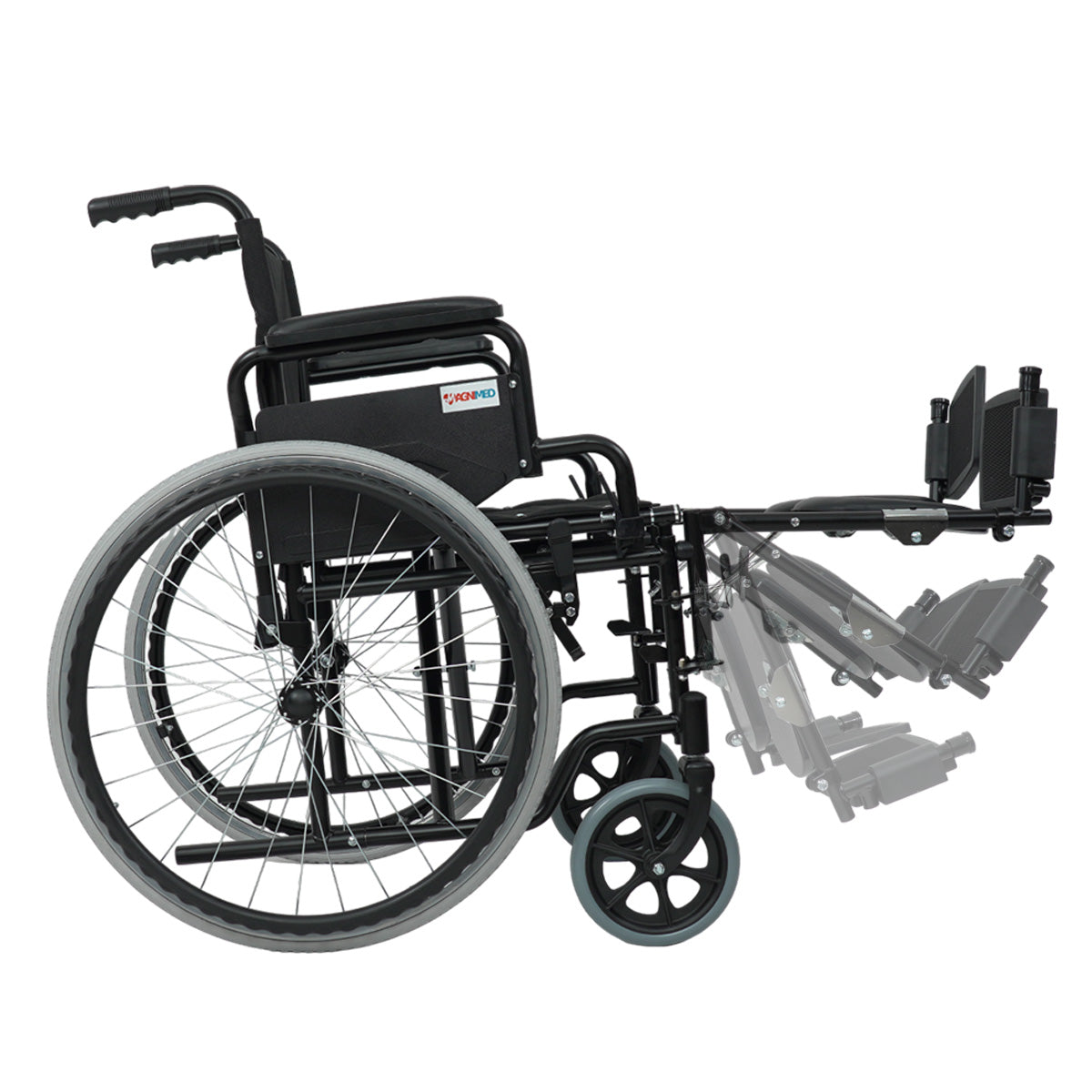 Silla De Ruedas De Traslado Con Elevapiernas Con Descansabrazos