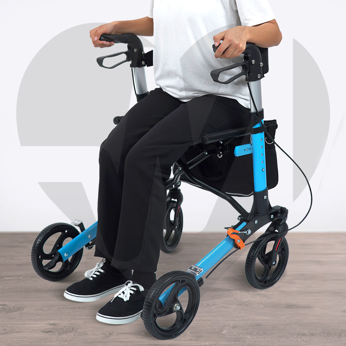 Andadera rollator traslado de aluminio de lujo plegable