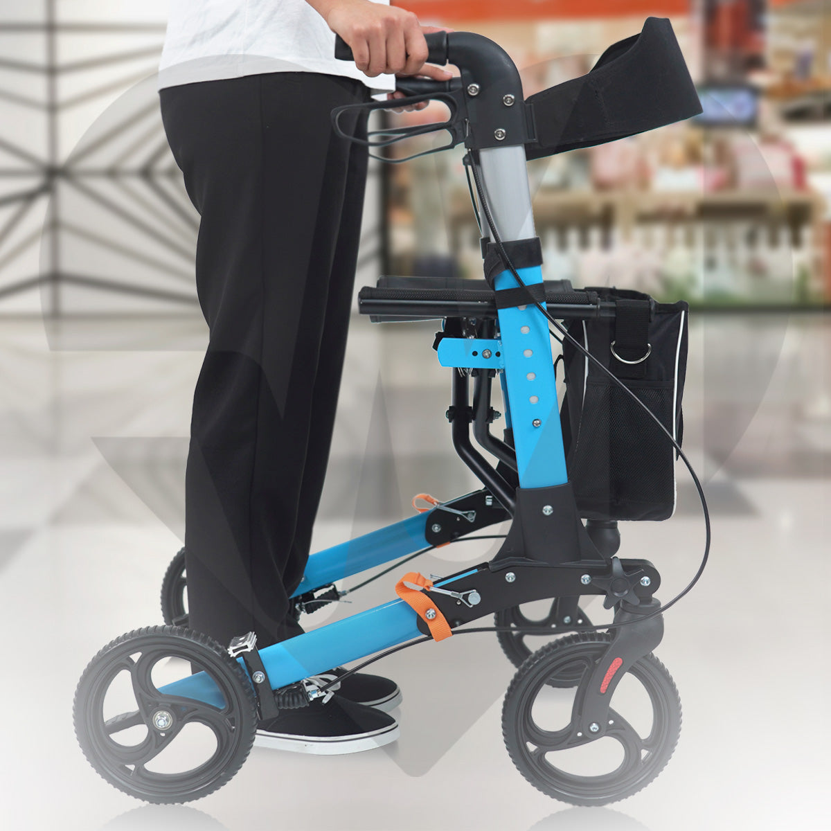 Andadera rollator traslado de aluminio de lujo plegable