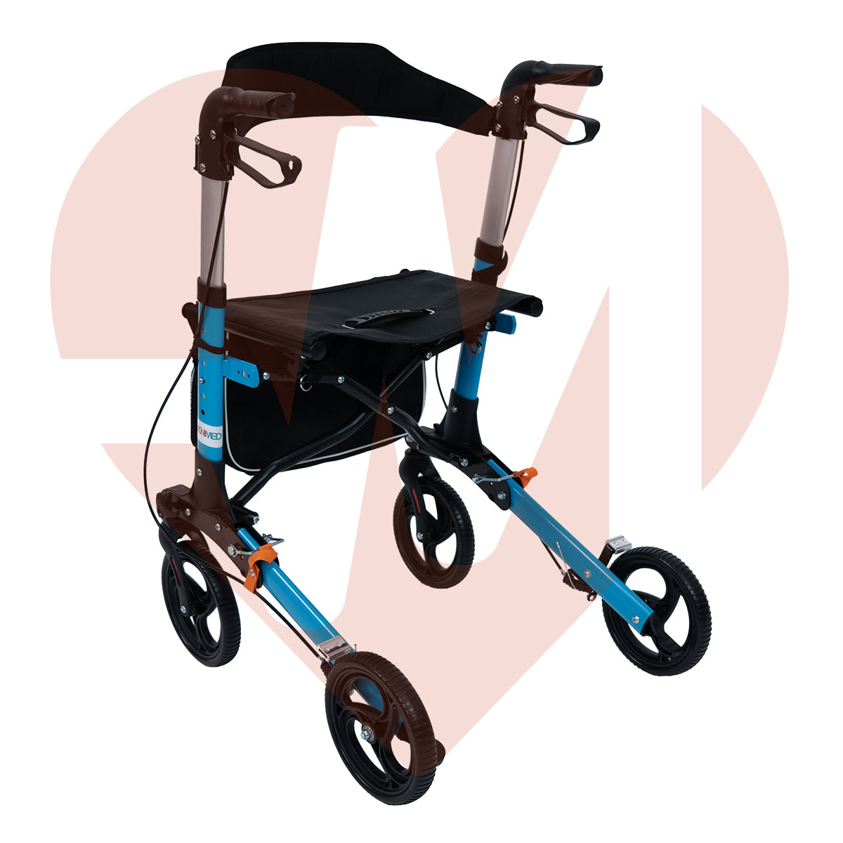 Andadera rollator traslado de aluminio de lujo plegable