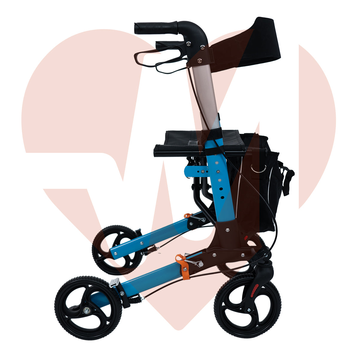 Andadera rollator traslado de aluminio de lujo plegable