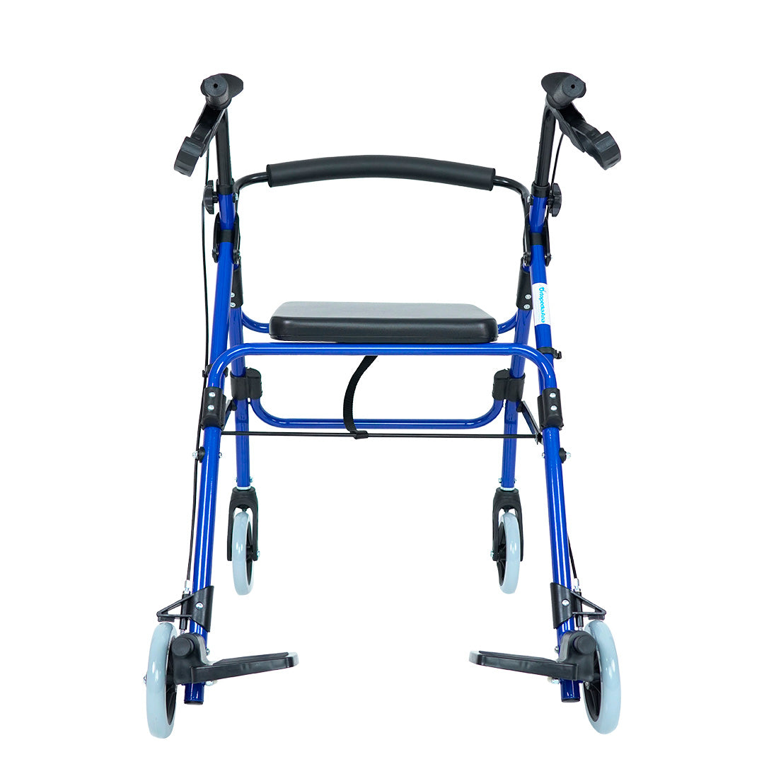 Andadera Rollator Híbrida Color Azul con Descansapies Soporta hasta 100 Kg