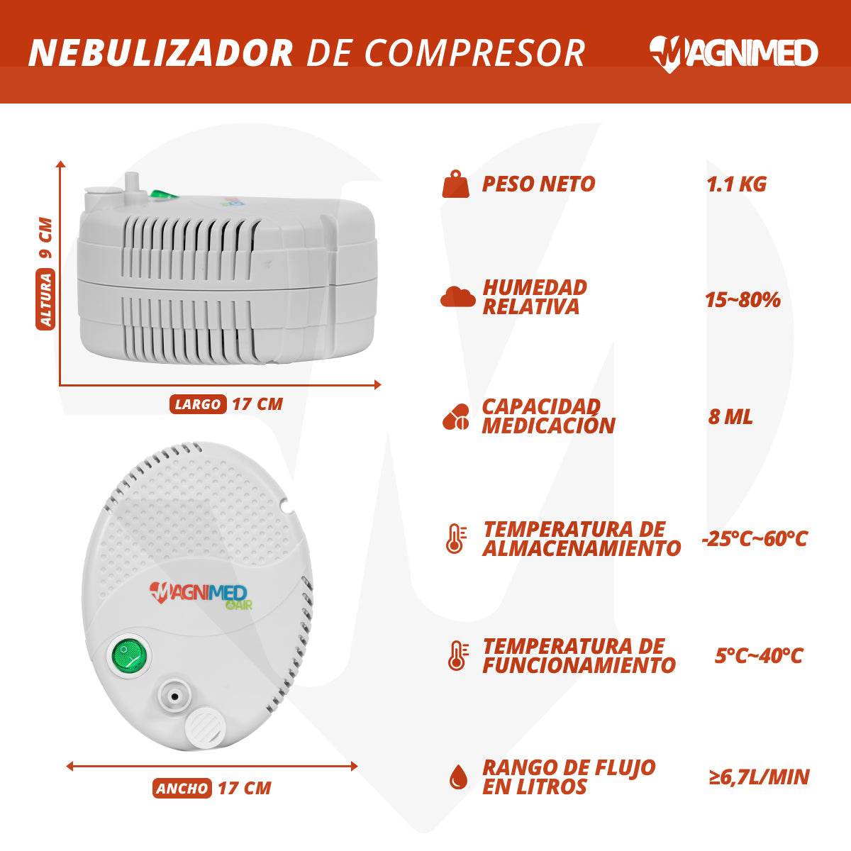 Con un peso neto de 1.1 kg