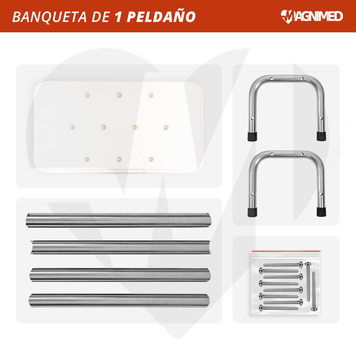 Banqueta de 1 peldaño Apoyo para Cama y Baño