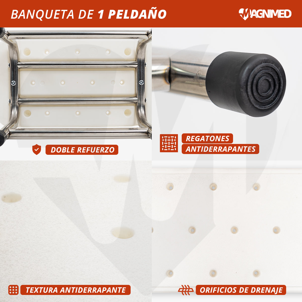 Banqueta de 1 peldaño Apoyo para Cama y Baño