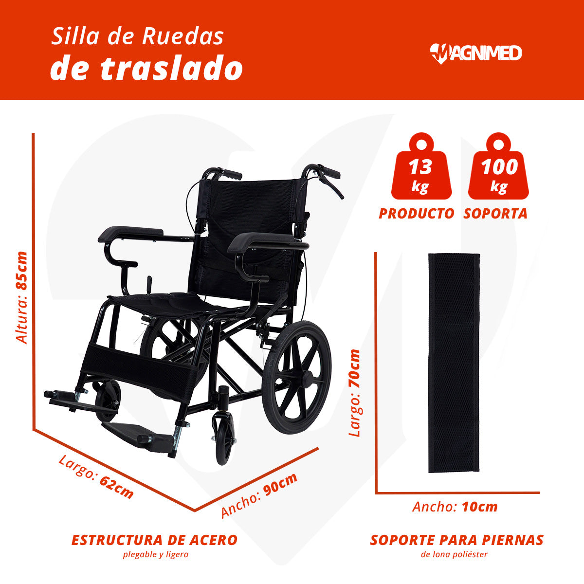Soporta hasta 100 kg.