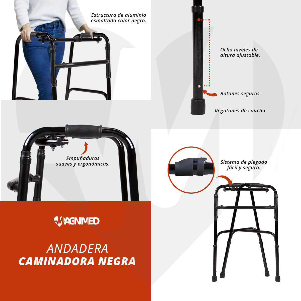 Ocho niveles de altura ajustable