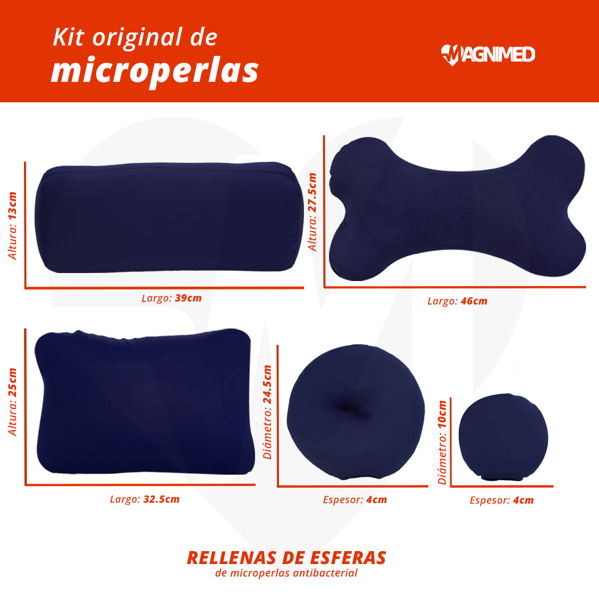 Cojines Almohadas Para Cama Antillagas Microperlas 8 Piezas