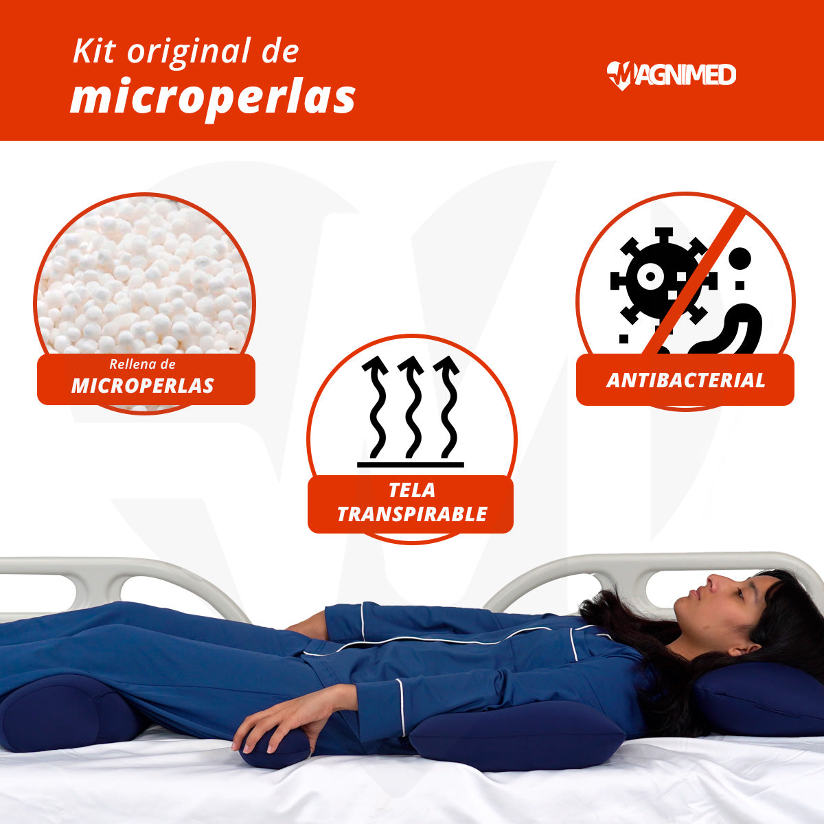 Cojines Almohadas Para Cama Antillagas Microperlas 8 Piezas