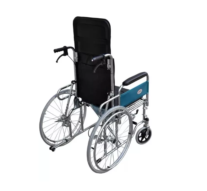 Silla de ruedas reclinable con eleva piernas y cómodo