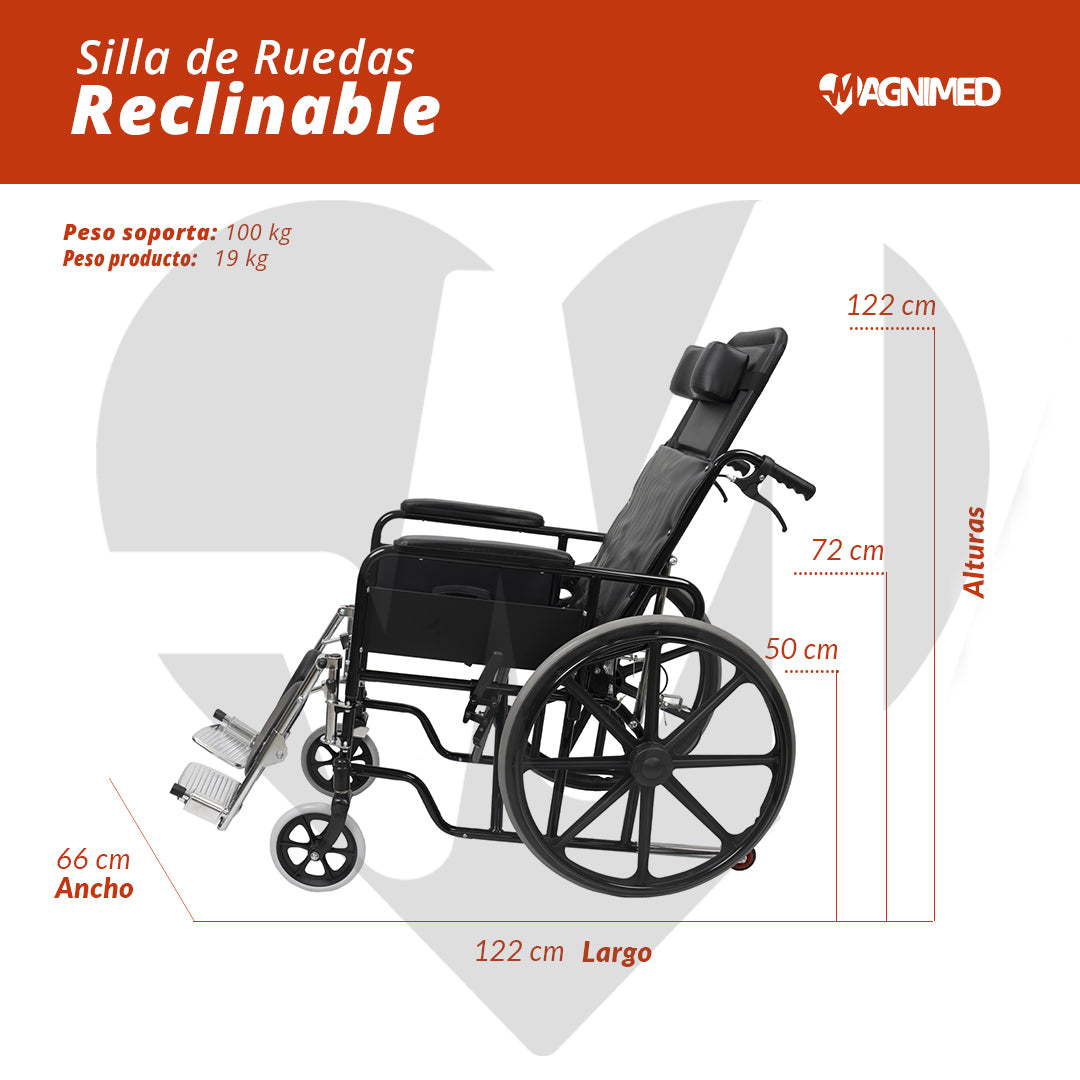 Silla de ruedas reclinable