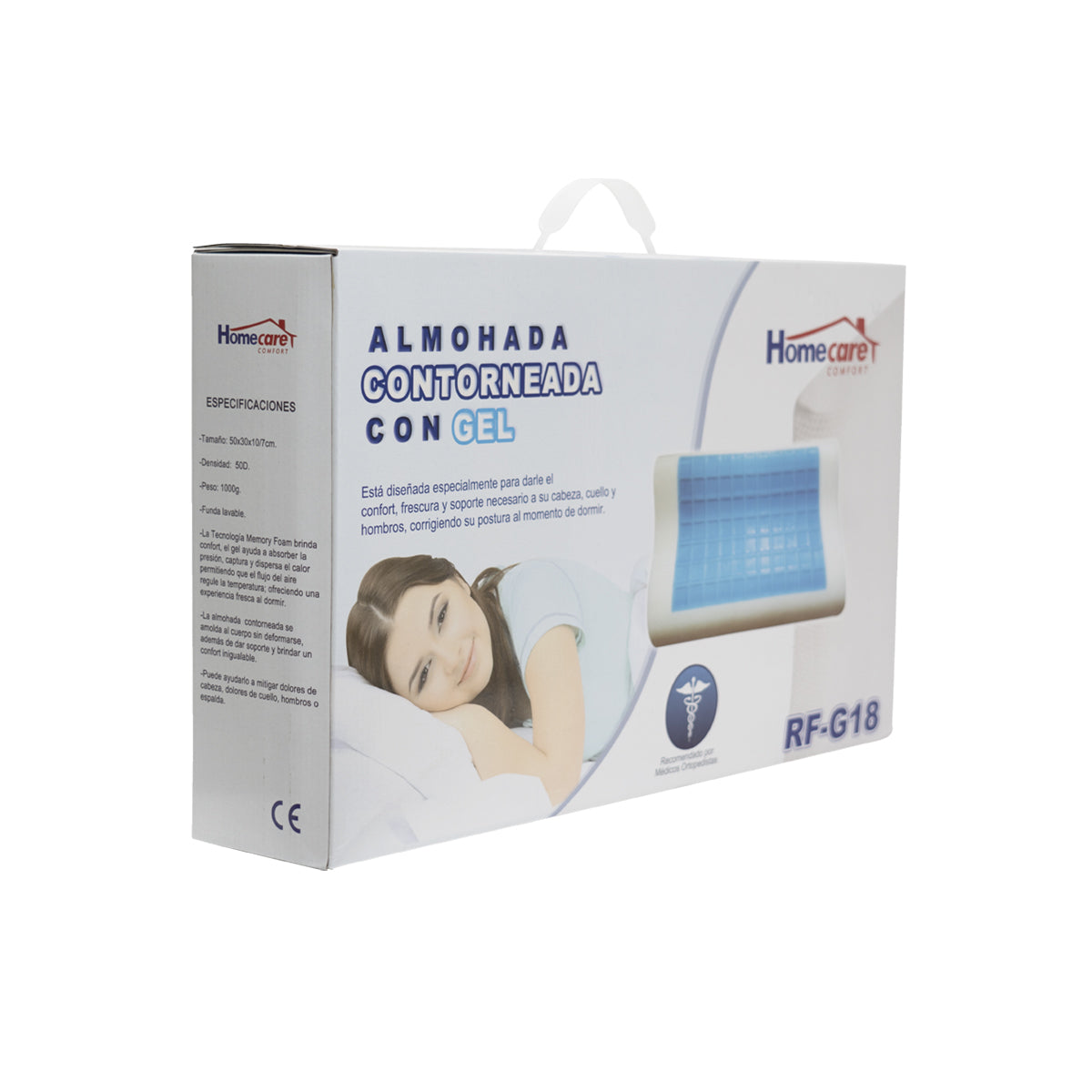 Almohada contorneada con gel memory foam